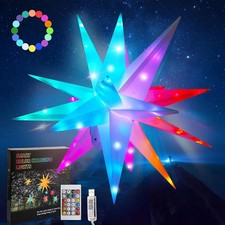LED Außenstern 25/60cm Adventsstern Weihnachtsstern Faltstern RGB Leuchtstern DE