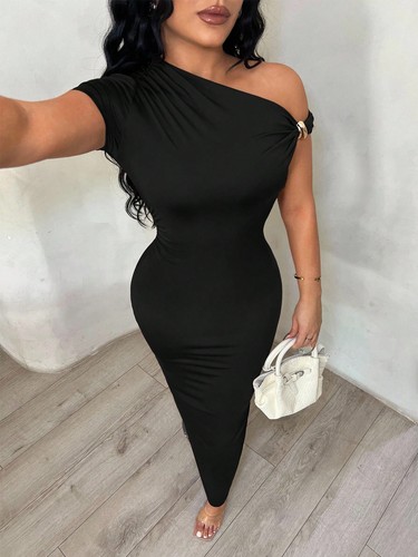 Elegantes schwarzes langes