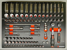 Würth Zebra Steckschlüssel Satz Schaumeinlage für Werkstattwagen Werkzeug 8.4.1