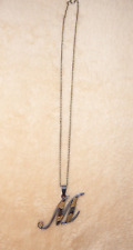Modeschmuck Halskette mit Buchstabenanhänger "M" Silber
