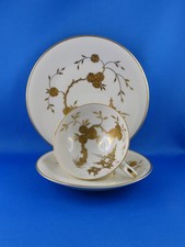 Altes Porzellan Gedeck Tasse / Teetasse - Hertel Jacob, Golddekor Handmalerei