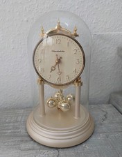 Pendeluhr Schmeckenbecher  Glasglocke Drehpendeluhr Gold Germany Vintage Uhr