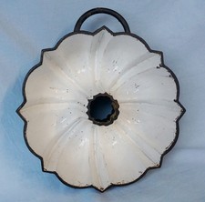 Antike Kuchenform Gusseisen + Email 3,4 kg 1900 Backform Küche Bäcker Bäckerei