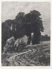 Otto Ubbelohde: Abend, 1913. Radierung. Signiert. Gerahmt.