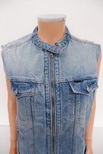 G Star Damen BRANDNEU Denim Weste Weste Jacke Größe S Aged Wash Denim £ 120