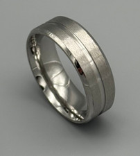 Edelstahl Ring 8mm Damen Herren silber oder schwarz Größen 16-23 (Größe 50 - 73)