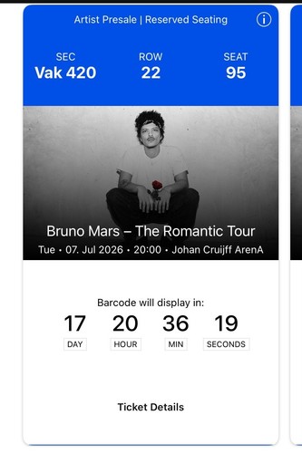Bruno mars tickets amsterdam - mars,