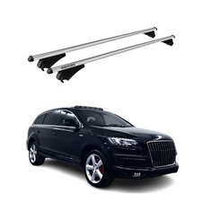 Menabo Dachträger Grundtäger für Audi Q7 2005-2015 75kg Aluminium Schwarz 2 tlg