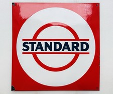 Emailschild Standard Motor Oil Benzin Tankstelle - 80x80cm - Original, um 1930