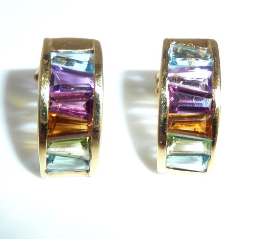 Ohrringe 750 gold - gold, bunte