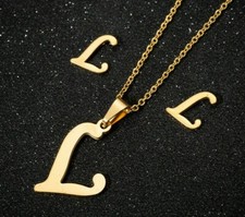 Ohrstecker Buchstaben Kinderschmuck stainless steel Schmuckset Kette Ohrring