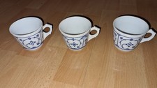 alte DDR Jäger Eisenberg Porzellan 3x Kaffeetassen Tasse indisch blau Saks RAR x