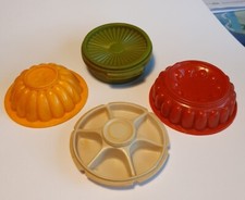Set mit 4 Tupperware Miniaturen Magnete Sonnendeckel Preludio Pudding-Formen 
