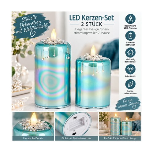 Pfeffinger led glaskerzen 2er - led,
