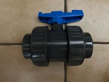 2-Wege Kugelhahn 50mm PVC Absperrhahn Griff Blau Neu und unbenutzt