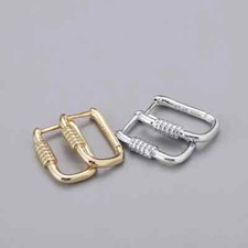 Damen Creolen Eckig Sterling