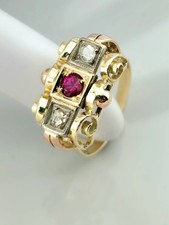 Antiker Goldring 585 mit Rubin