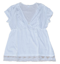 Schiesser Revival Tunika T-Shirt weiß NEU Spitze Gr.40 / L