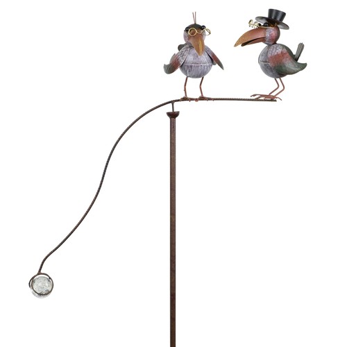 Gartenstecker metall vogelpaar - gartenstecker,