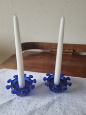 2 DDR Pressglas Kerzenständer