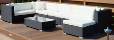 OUTFLEXX Gartenlounge, schwarz, Polyrattan, für 7-8 Personen, inkl. Kaffeetisch