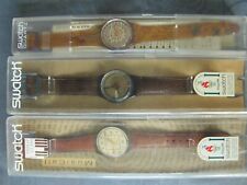 Swatch 3 Armbanduhr Konvolut Musikcall Hologramm Datumuhr mit Box divers Sammler