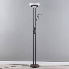 Lindby Yveta LED-Deckenfluter Stehleuchte Standleuchte Stehlampe 2-fl rostfar75