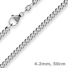 4,2mm Panzerkette rund Platinkette Collier Halskette aus 950 Platin 50cm