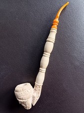BLOCKMEERSCHAUMPFEIFE Pfeife Pipe Pipa Große  Sultan Kopf geschnitzt