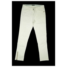 SOCCX Damen Stretch Jeans 7/8 Hose Skinny Slim Leg mid Rise Zip 40 L W31 beige