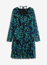 Neu Shift-Style-Kleid Gr. 40/42 Schwarz Grün Minikleid Partykleid Netzkleid