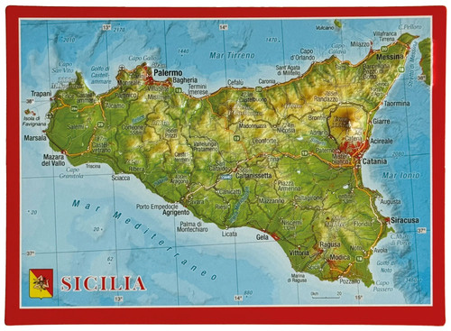 Reliefpostkarte sizilien - reliefpostkarte, |