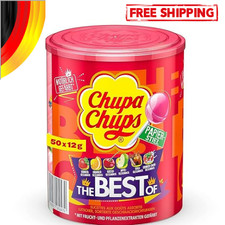 Chupa Chups Best of Lutscherdose Aufbewahrungsdose 7 Geschmack 50 Lutscher 600g