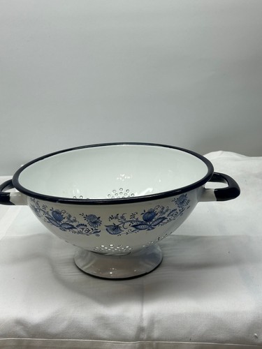 Vintage emaille küchensieb - emaille,