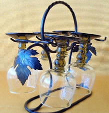 Weinlaub Ständer Schmiedeeisen mit Weinrömer Weinglas 0,1 Liter geeicht Traube