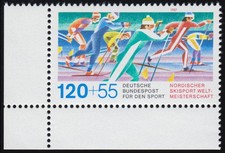 1311 Ski-Weltmeisterschaft 120+55 Pf ** Ecke u.l.