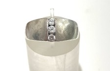 925/- Silberring mit simulierten Diamanten, Gr. 53, Brillantschliff, 9 mm breit