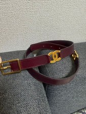 CHANEL Burgunder Ledergürtel