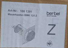 BERBEL Zuluft Mauerkasten BMK- Z 125 / BMK 125 F