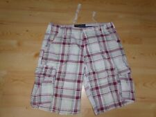 The Master Brand Cargo Shorts Bermudas Herren Gr. 34 natur kariert viele Taschen