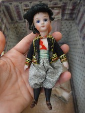 Antike Puppe antike Mignonette Puppe geschlossener Mund langer Hals blaue Augen um 1890