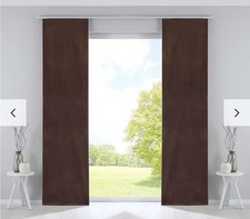 2 x Flächenvorhang Schiebegardine Schiebevorhang - BLICKDICHT- Stoff - Braun
