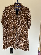 Kurzarm - Bluse braun gemustert