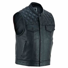 Herren Motorrad Leder Weste