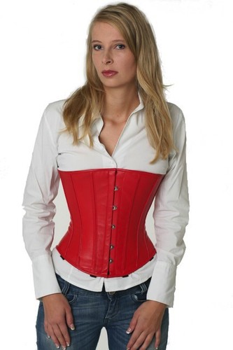 Corsage korsett rot leder - rot,
