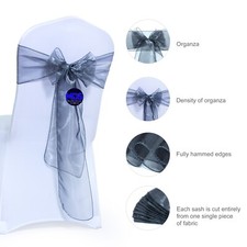 100 silbergraue Organza Stuhl