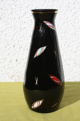 Ddr glas vase - glas, hyalithglas