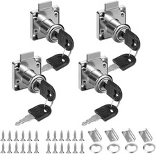 4 Sets 22Mm Möbelschloss Mit Schlüssel, Rostfreier Stahl Spindschloss Mit Schlüs