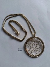 Sehr Lange Halskette xxl Mit Amulett goldfarben mit Herzen und Strasssteinen