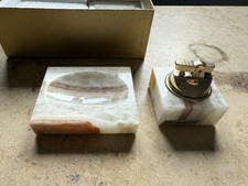 Onyx Aschenbecher und Feuerzeug, Raucherset 60/70er Jahre Mexico unbenutzt 